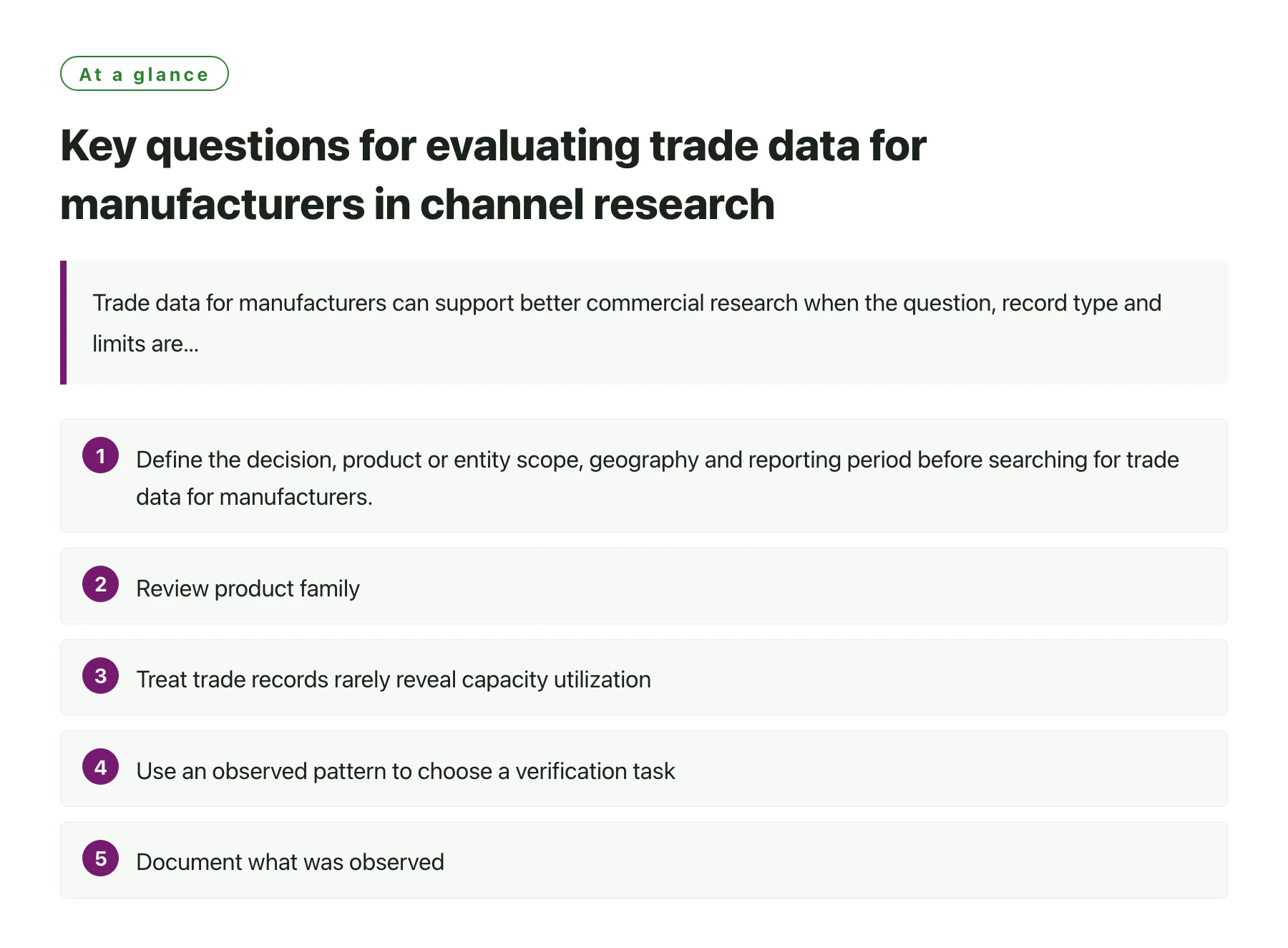Key questions for evaluating trade data for manufacturers in channel research——全文要点速览